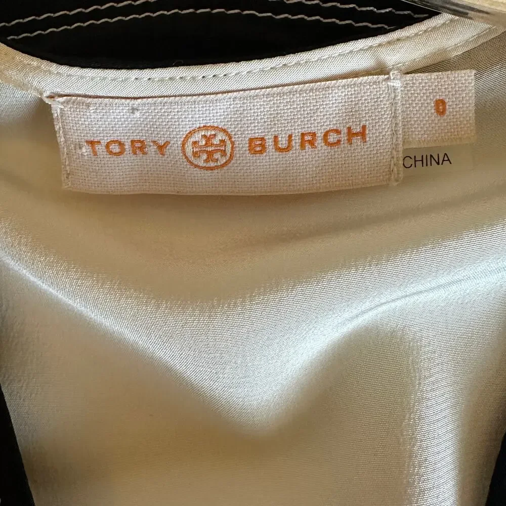Tory Burch Silk Tie Neck Blouse Womens Size 0 New Ivory Preppy Careerwear